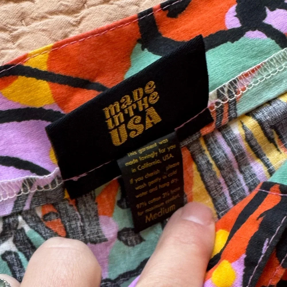 Nooworks Colorful Abstract Pants, Medium, Like New! Made in USA - Picture 3 of 7